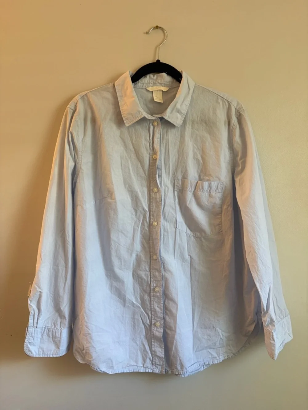 H&M Pale Blue Long-Sleeve Button-Down Shirt - Picture 1 of 2